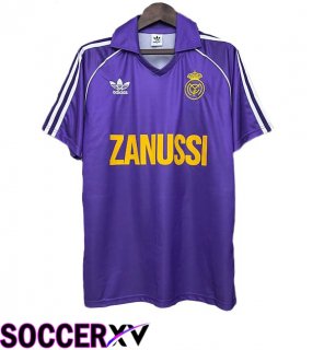 Real Madrid Retro Away Soccer Jersey Purple 1984-1985