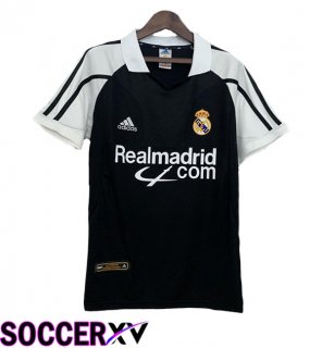 Real Madrid Retro Away Soccer Jersey Black 2001-2002