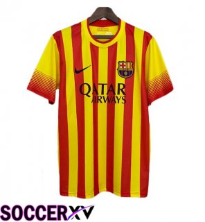 FC Barcelona Retro Away Soccer Jersey Yellow Red 2013-2014