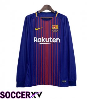FC Barcelona Retro Home Soccer Jersey Long sleeve Blue Red 2017-2018
