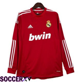 Real Madrid Retro Soccer Jersey Third Long Sleeve Red 2011-2012