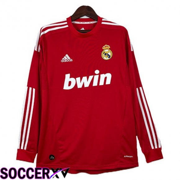 Real Madrid Retro Soccer Jersey Third Long Sleeve Red 2011-2012