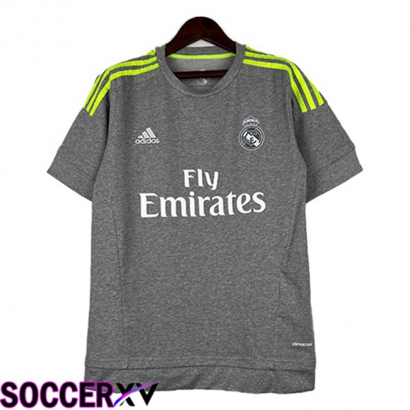 Real Madrid Retro Soccer Jersey Away Grey 2015-2016