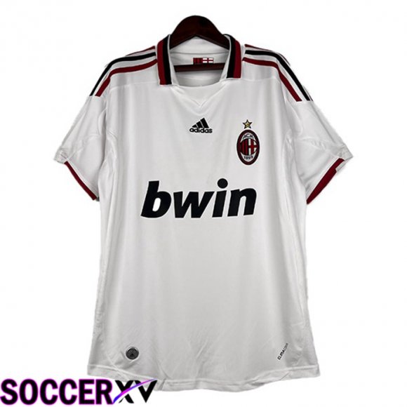 AC Milan Retro Soccer Jersey Away White 2009-2010