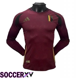 Belgium Home Soccer Jersey Long sleeve UEFA Euro 2024