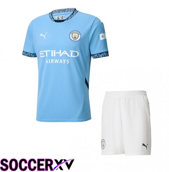 Manchester City Kids Home New Soccer Jersey 2024/2025