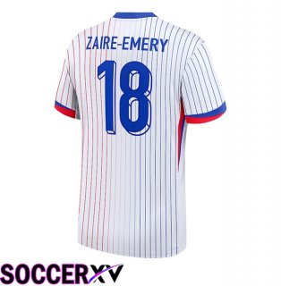 France (ZAIRE-EMERY 18) Away Soccer Jersey UEFA Euro 2024