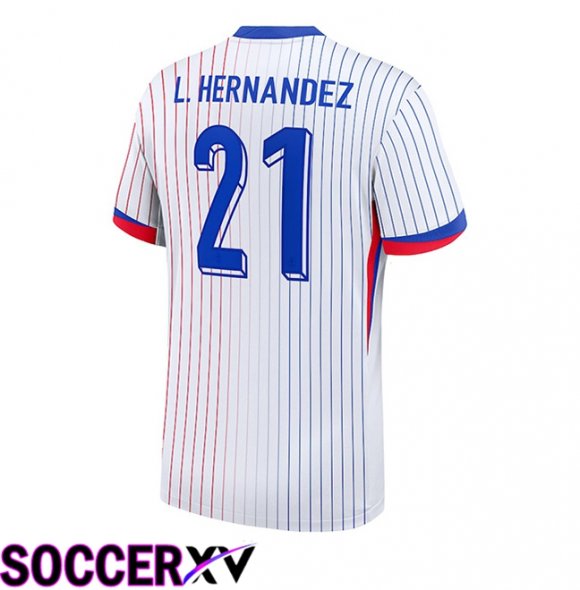 France (L.HERNANDEZ 21) Away Soccer Jersey UEFA Euro 2024