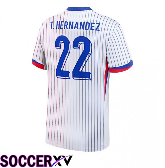 France (T.HERNANDEZ 22) Away Soccer Jersey UEFA Euro 2024