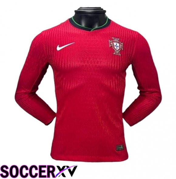 Portugal Home Soccer Jersey Long sleeve UEFA Euro 2024