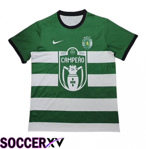 Sporting Portugal Soccer Jersey Special Champion Green 2024/2025