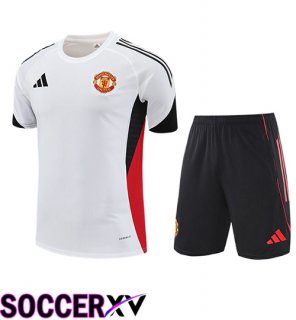 kit Training T Shirt Manchester United Kids White/Black/Red 2025/2026