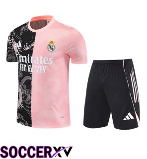 kit Training T Shirt Real Madrid Kids Black/Pink/White 2025/2026