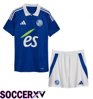 RC Strasbourg Alsace Kids Home Soccer Jersey Blue 2024/2025