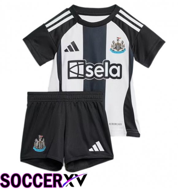 Newcastle United Kids Home Soccer Jersey White Black 2024/2025