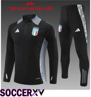 Italy Kids kit Training Tracksuit Black 2024/2025