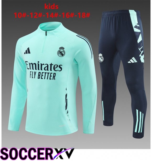 Real Madrid Kids kit Training Tracksuit Green 2024/2025