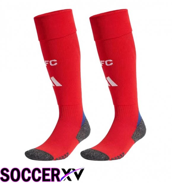 Arsenal Home Soccer Socks Red White 2024/2025