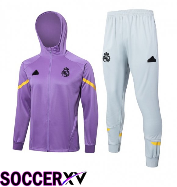 Real Madrid Training Sweatshirt Hoodie Purple 2024/2025