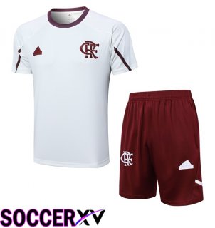 Flamengo kit Training T Shirt + Shorts White 2024/2025