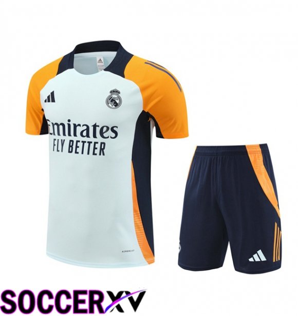 Real Madrid kit Training T Shirt + Shorts Grey 2024/2025