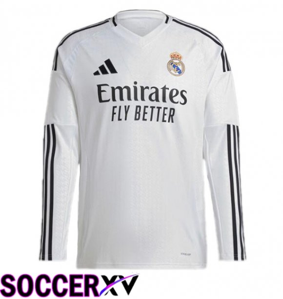 Real Madrid Home Soccer Jersey Long sleeve White 2024/2025