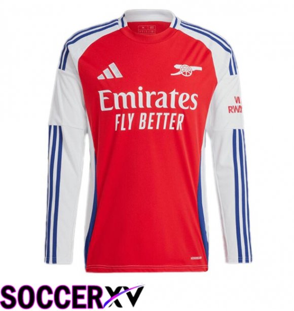 Arsenal Home Soccer Jersey Long sleeve Red White 2024/2025