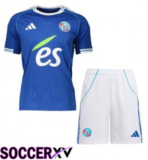Soccer Jersey RC Strasbourg Alsace Kids Home Blue 2025/2026