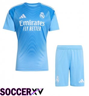 Soccer Jersey Real Madrid Kids Goalkeeper Blue 2025/2026