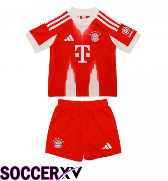 Soccer Jersey Bayern Munich Kids Home Red 2025/2026