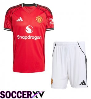 Soccer Jersey Manchester United Kids Home Red 2025/2026