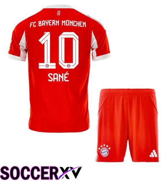 Soccer Jersey Bayern Munich (Sané 10) Kids Home Red 2025/2026