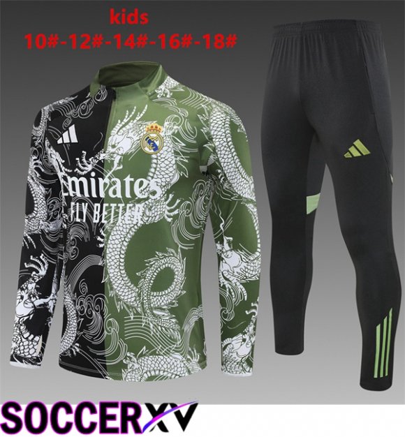 kit Training Tracksuit Real Madrid Kids Black Green 2025/2026