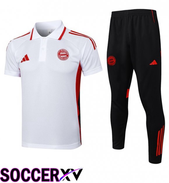 Soccer Polo Bayern Munich + Training Pants White 2025/2026