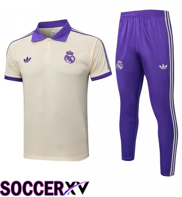 Soccer Polo Real Madrid + Training Pants Yellow 2025/2026