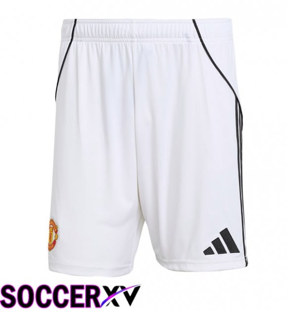Soccer Shorts Manchester United Home White 2025/2026