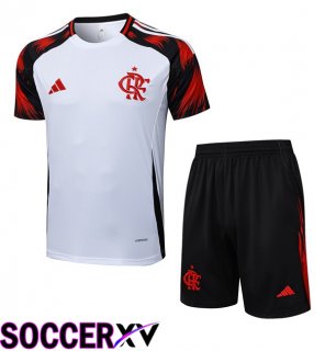 kit Training T Shirt Flamengo + Shorts White 2025/2026