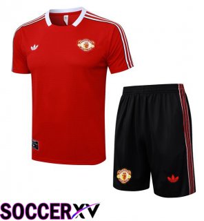 kit Training T Shirt Manchester United + Shorts Red 2025/2026
