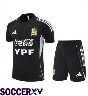 kit Training T Shirt Argentina + Shorts Black 2025/2026