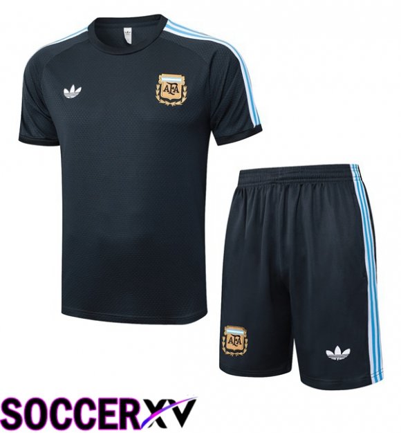 kit Training T Shirt Argentina + Shorts Grey 2025/2026