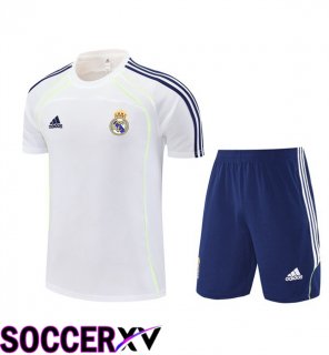 kit Training T Shirt Real Madrid + Shorts White 2025/2026