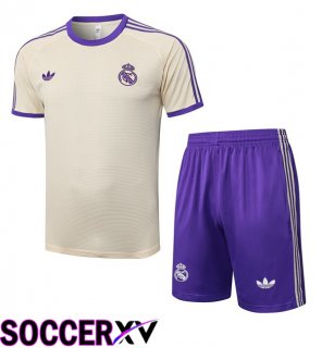 kit Training T Shirt Real Madrid + Shorts Yellow 2025/2026