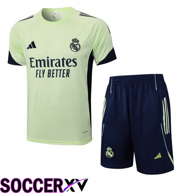 kit Training T Shirt Real Madrid + Shorts Green 2025/2026