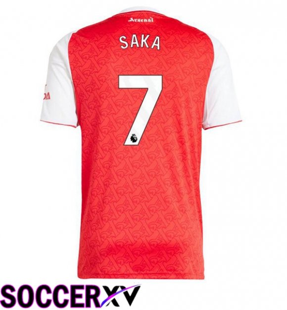 Soccer Jersey Arsenal (SAKA 7) Home Red White 2025/2026
