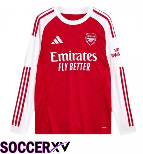 Soccer Jersey Arsenal Home Long sleeve Red White 2025/2026