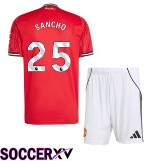 Soccer Jersey Manchester United (SANCHO 25) Kids Home Red 2025/2026