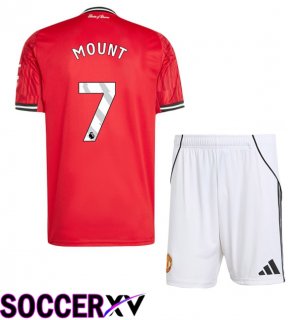Soccer Jersey Manchester United (MOUNT 7) Kids Home Red 2025/2026