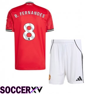 Soccer Jersey Manchester United (B. FERNANDES 8) Kids Home Red 2025/2026