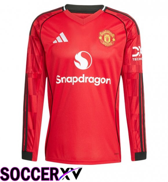 Soccer Jersey Manchester United Home Long sleeve Red 2025/2026