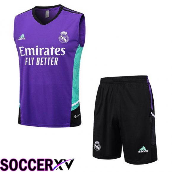 Real Madrid Soccer Vest + Shorts Purple 2023/2024